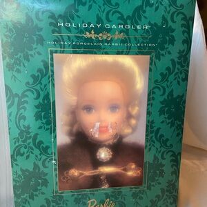 Porcelain Barbie Holiday Caroler Doll
